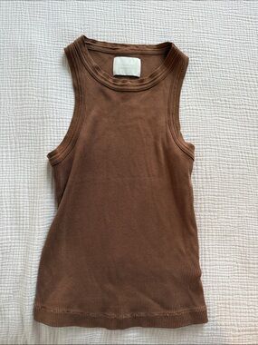 Citizens Of Humanity Brown Ribbed Tank